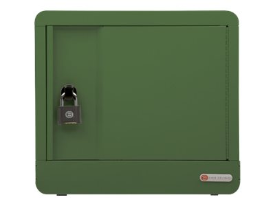 Bretford Cube Micro Station Pre-Wired TVS10USBC - Cabinet unit - for 10 notebooks/tablets - lockable - welded steel - grass - TVS10USBC-GRA