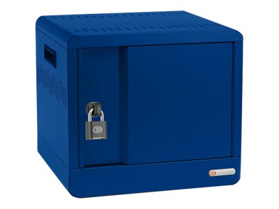 Bretford Cube Micro Station Pre-Wired TVS10USBC - Cabinet unit - for 10 notebooks/tablets - lockable - welded steel - royal blue TVS10USBC-RB