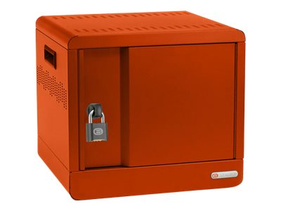 Bretford Cube Micro Station Pre-Wired TVS10USBC - Cabinet unit - for 10 notebooks/tablets - lockable - welded steel - tangerine TVS10USBC-TAG