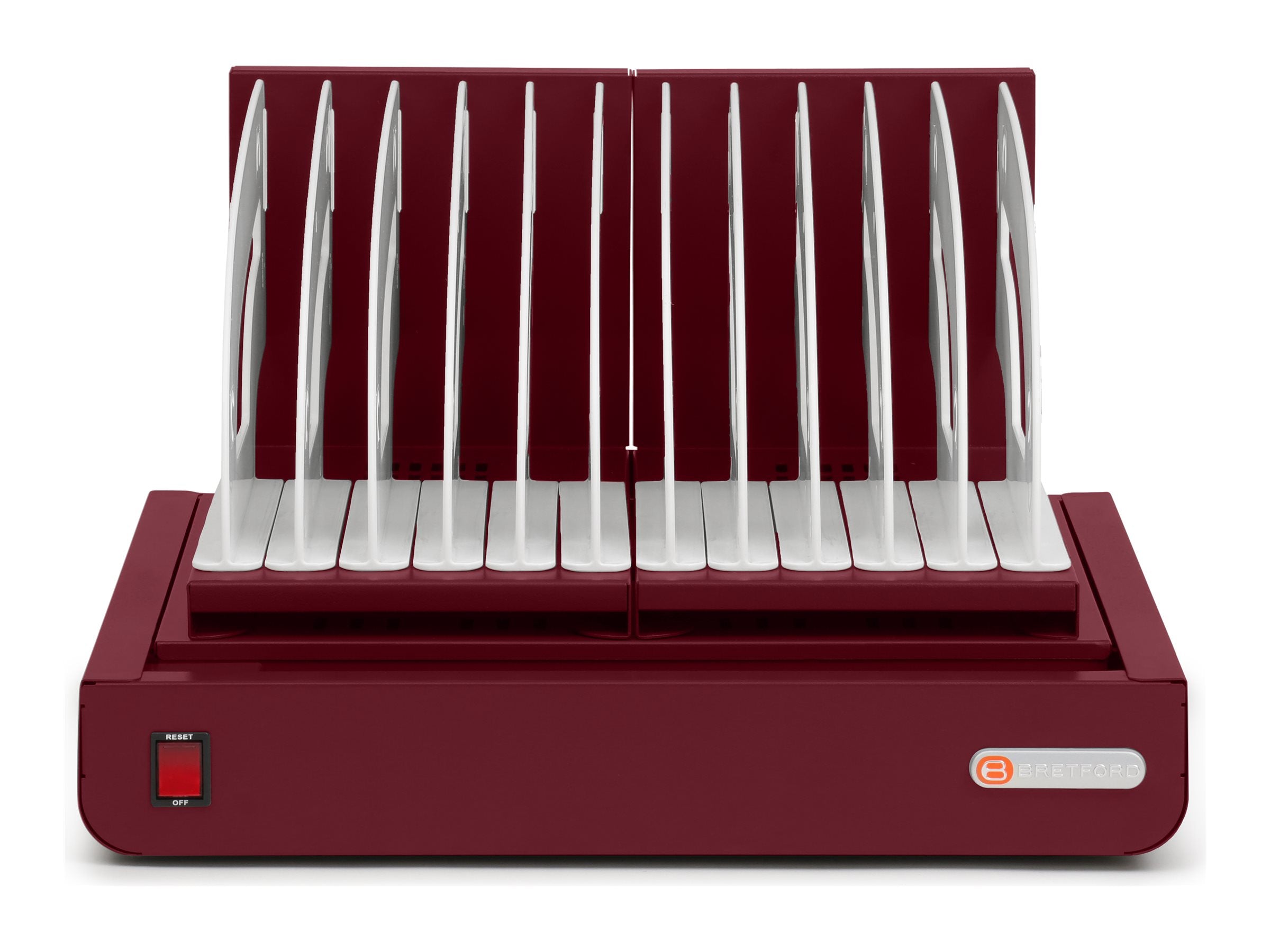 Bretford Cube Micro Tray TVT10AC - Mounting component (cart tray) - for 10 notebooks/tablets - welded steel - maroon - screen TVT10AC-MA