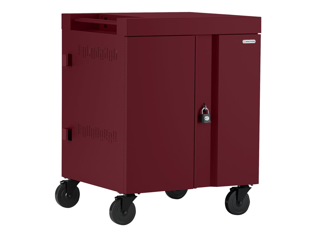 Bretford Cube TVC16PAC - Cart (charge only) - for 16 netbooks/tablets - lockable - steel - maroon - screen size: 17.3",Bretford TVC16PAC-MA