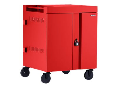 Bretford Cube TVC16PAC-RED - 270 degree doors - cart (charge only) - for 16 netbooks/tablets - lockable - welded steel -