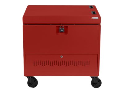 Bretford Cube Toploader TVTL30CADUSB - Cart (charge only) - pre-wired - for 30 tablets / notebooks - with caddies - lockable TVTL30CADUSB-RED