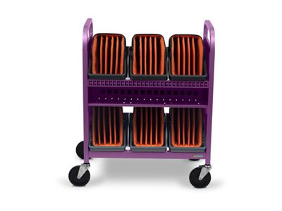 Bretford Cube Transport TVCT30CAD - Cart (charge only) - for 30 tablets / notebooks - with caddies - steel - orchid - screen TVCT30CAD-ORC
