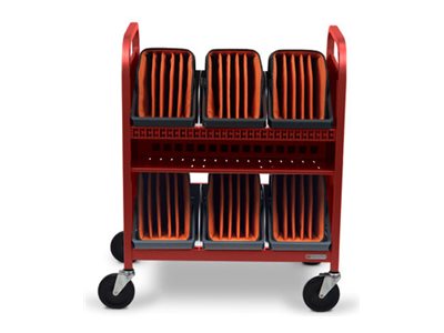 Bretford Cube Transport TVCT30CAD - Cart (charge only) - for 30 tablets / notebooks - with caddies - steel - red - screen size: TVCT30CAD-RED