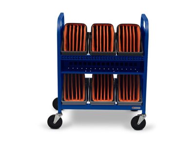 Bretford Cube Transport TVCT30CAD - Cart (charge only) - for 30 tablets / notebooks - with caddies - steel - royal blue - screen TVCT30CAD-RB