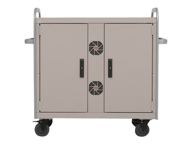 Bretford Link MDMLAP32NR - Cart (sync and charge) - for 32 notebooks / 19 network switch - lockable - welded steel - champagne MDMLAP32NR-CHAL