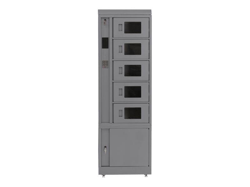 Bretford TechGuard Connect - Cabinet unit (charge only) - for 5 notebooks/tablets/cellular phones - lockable - steel - platinum TCL5US100EF11