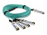 Brocade (Formerly) Compatible Taa Compliant 40Gbase-Aoc Qsfp+ To 4Xsfp+ Active Optical Cable (850Nm, Mmf, 20M) 40G-QSFP-4SFP-AOC-2001-AO