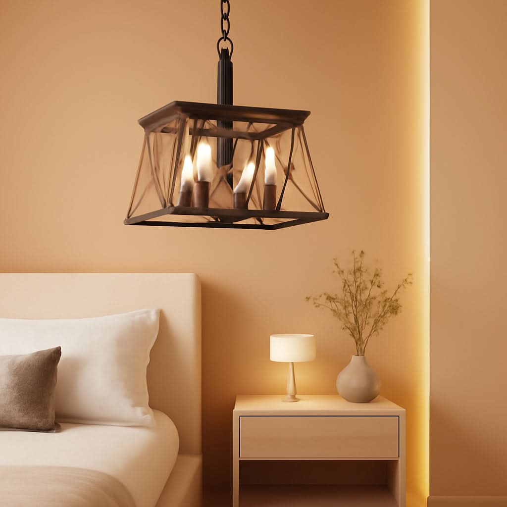 Bronze 4 Light Farmhouse Rustic Chandelier For Dining Room