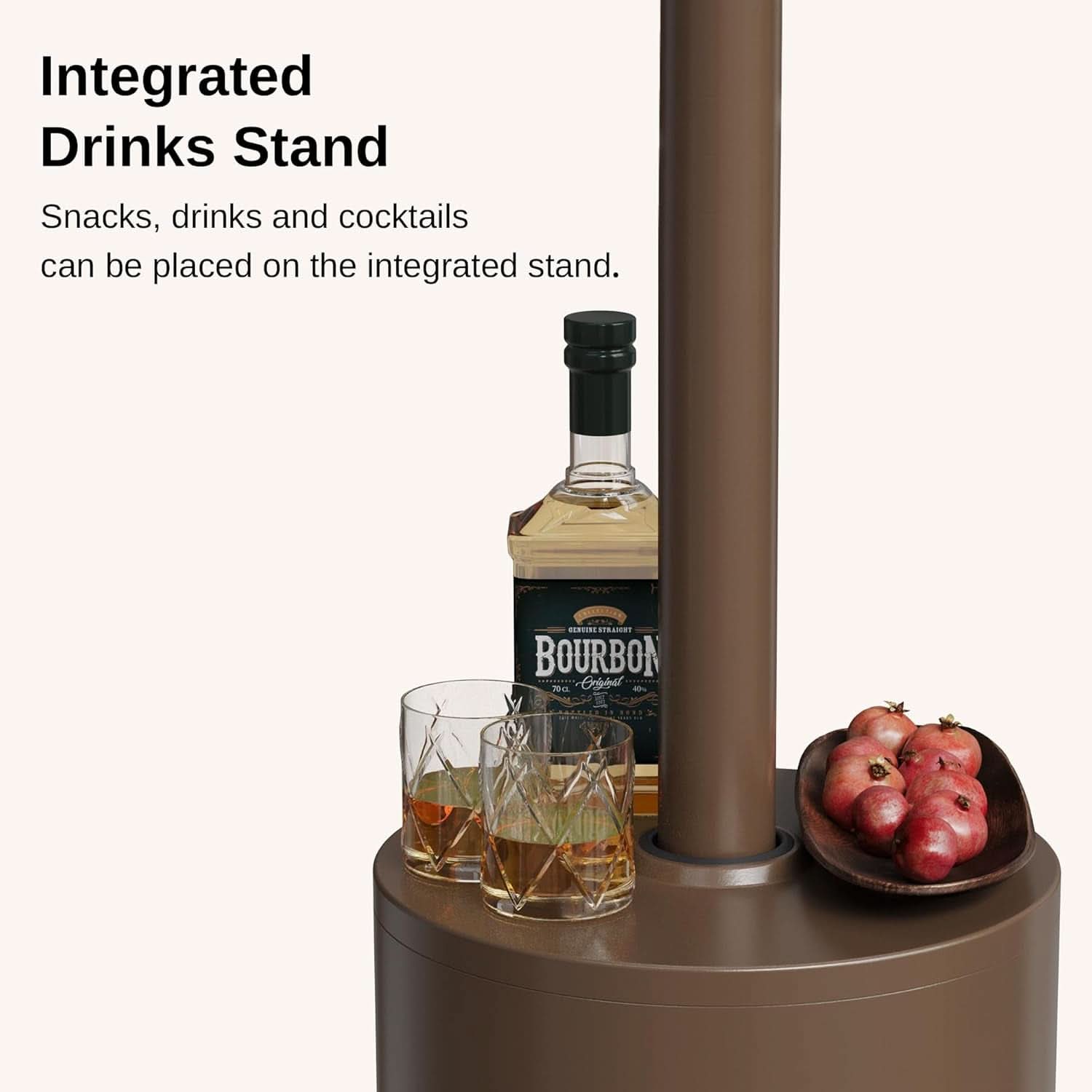 Bronze 48000 BTU Patio Heater With Round Table And Wheels