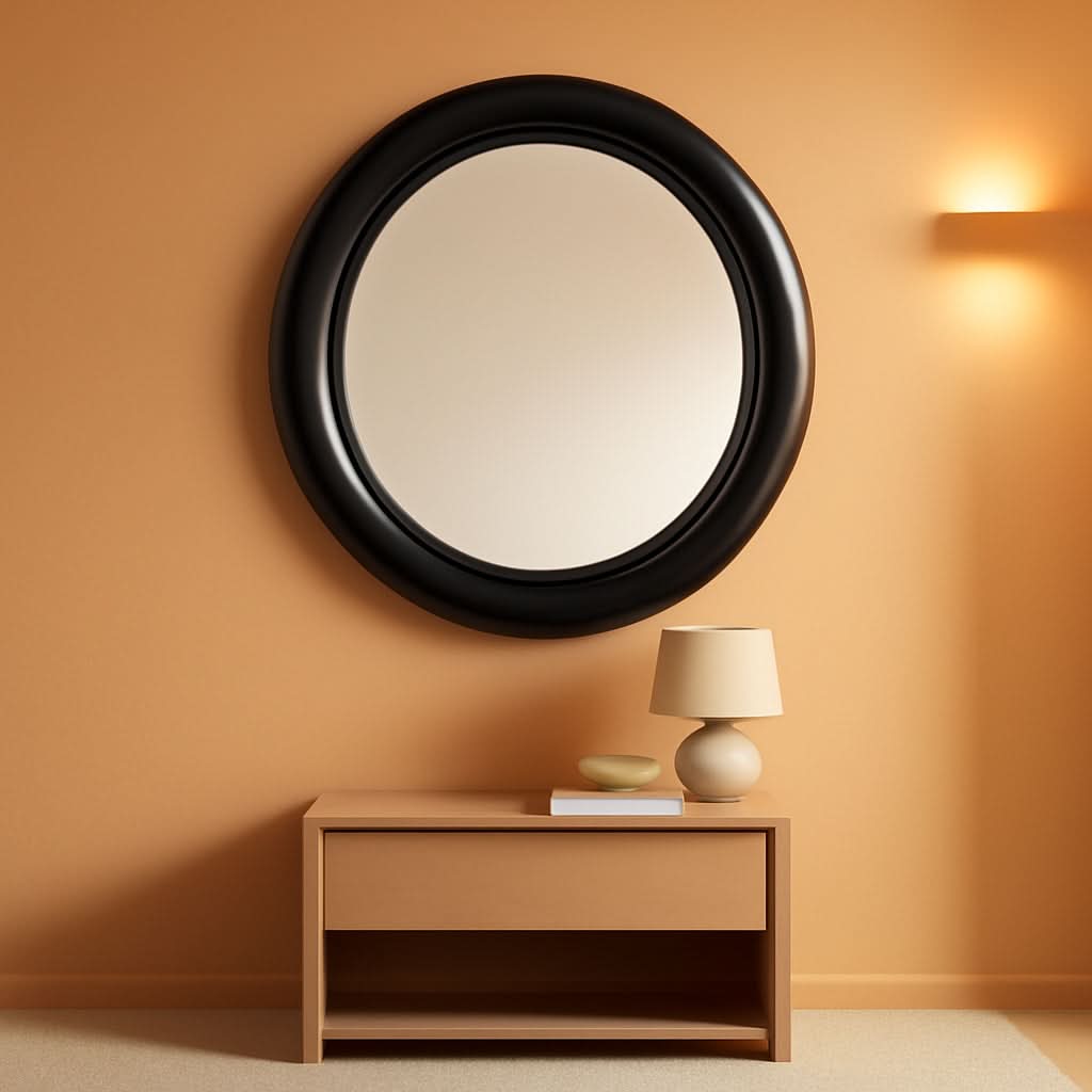 Bronze Oval Wall Mirror 22.5 By 29.5 Inches With Beaded Inner Edge Vertical Or Horizontal Mount
