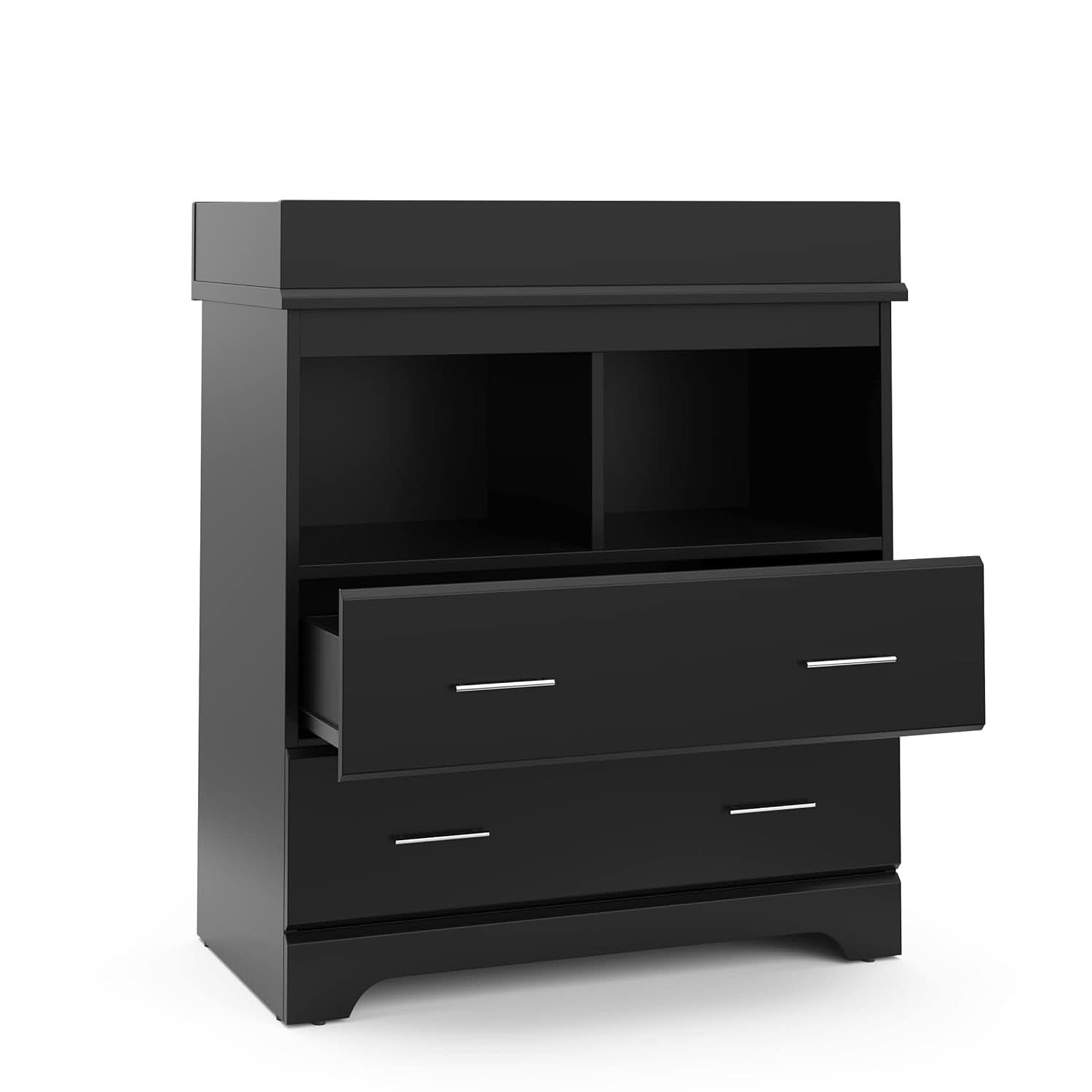 Brookside 2 Drawer Changing Table Dresser Black Topper