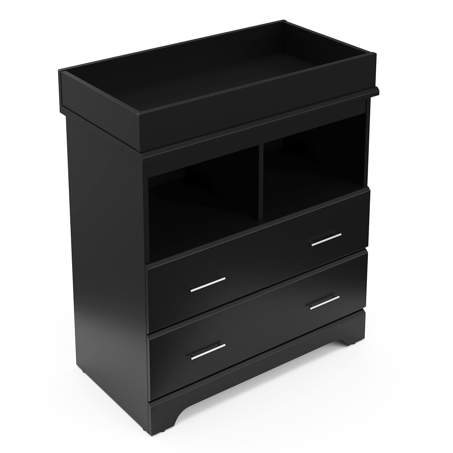 Brookside 2 Drawer Changing Table Dresser Black Topper