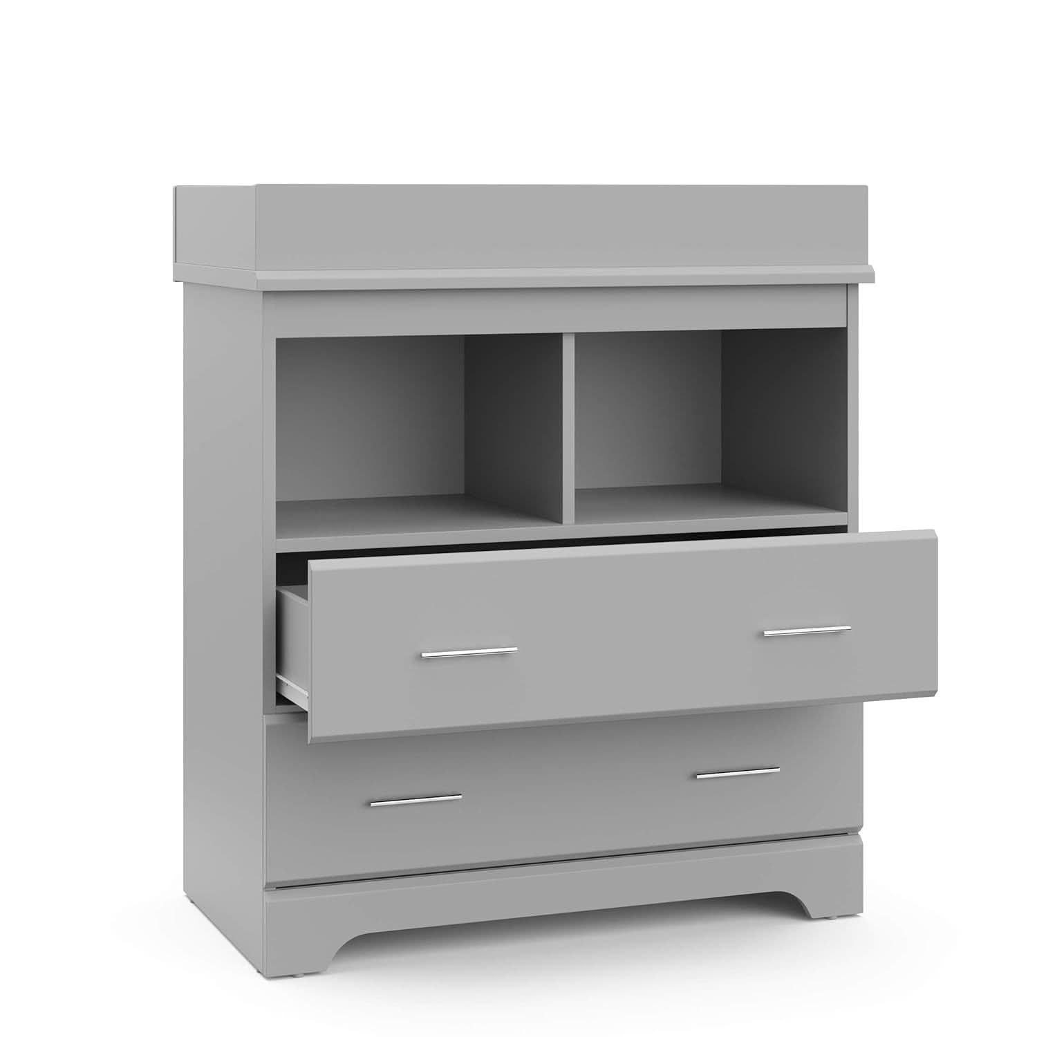 Brookside 2-Drawer Changing Table Dresser Pebble Gray