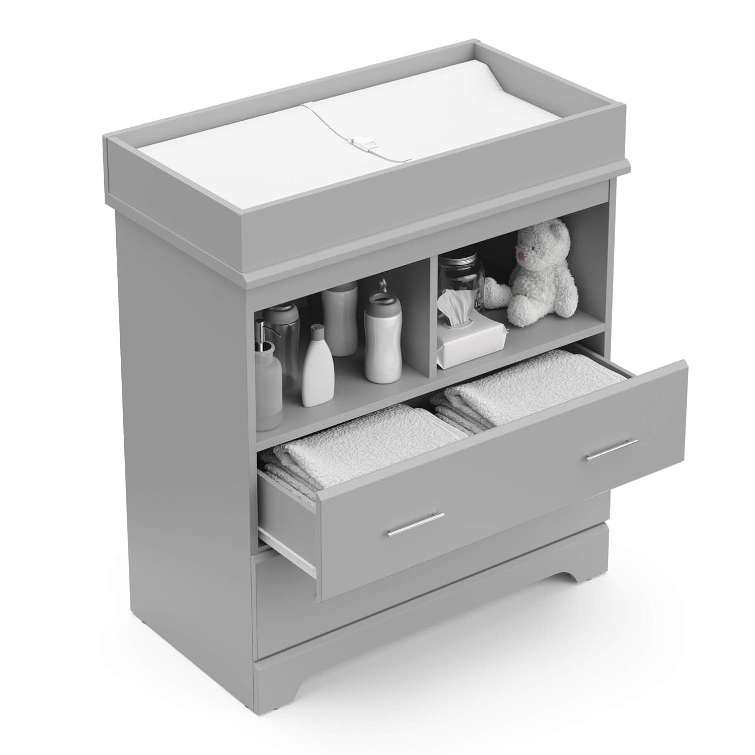 Brookside 2-Drawer Changing Table Dresser Pebble Gray
