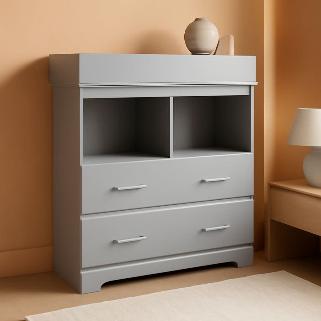 Brookside 2-Drawer Changing Table Dresser Pebble Gray