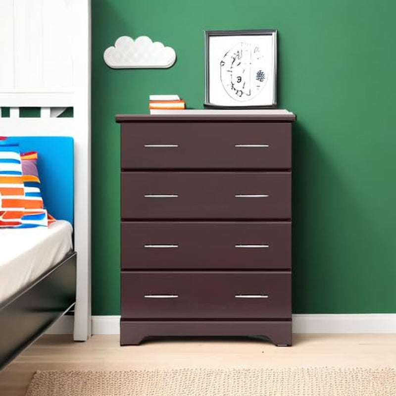 Brookside Espresso 4 Drawer Dresser GREENGUARD Gold