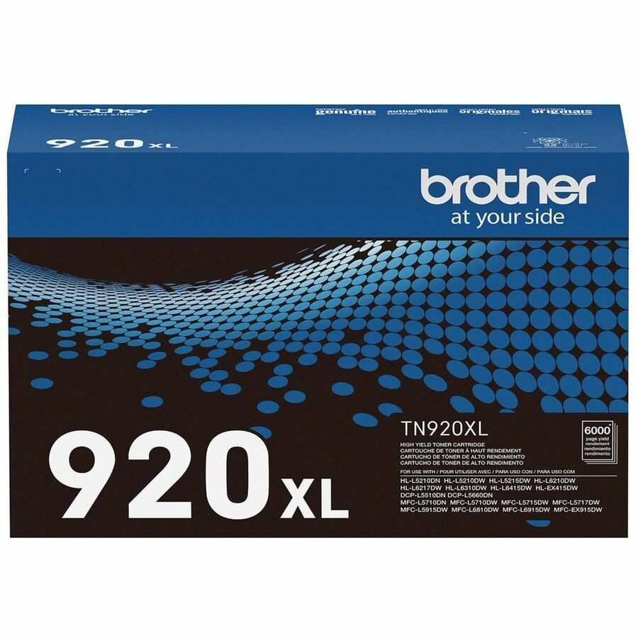 Brother Genuine TN920XL High-yield Toner Cartridge - Laser - Black - High Yield - 6000 Pag