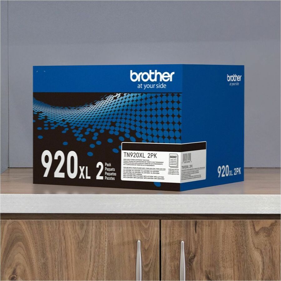 Brother Genuine TN920XL2PK High-yield Toner Cartridge Twin Pack - Laser - Black - High Yie