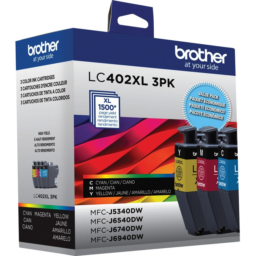 Brother Original High Yield Inkjet Ink Cartridge - Cyan, Magenta, Yellow - 3 Pack -