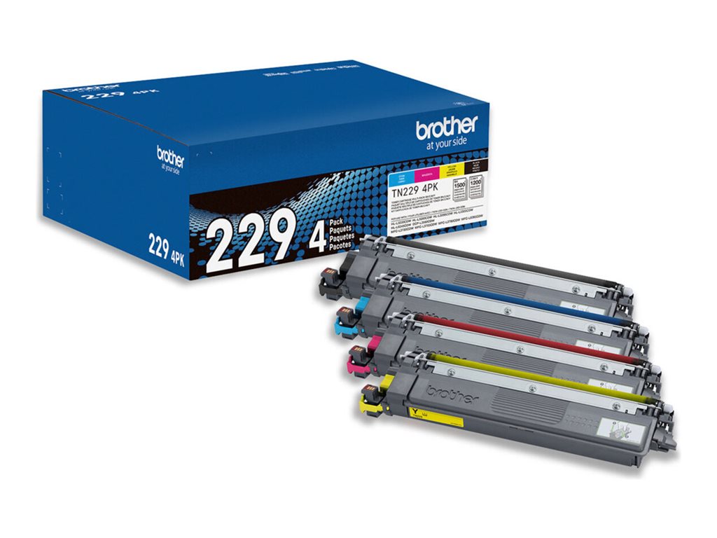 Brother TN229 4PK - 4-pack - black, yellow, cyan, magenta - original - box - toner cartridge - for P/N: HLL3280CDW-US