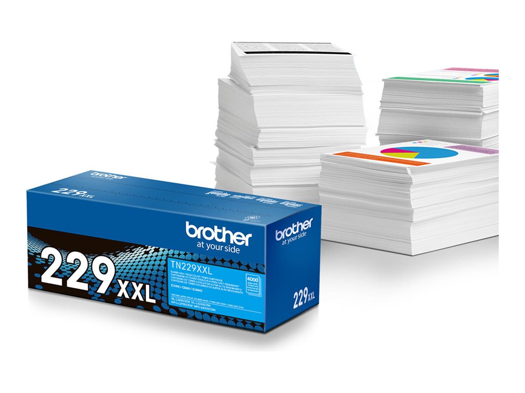 Brother TN229XXLC - Super High Yield - cyan - original - box - toner cartridge - for P/N: HLL8245CDW-US