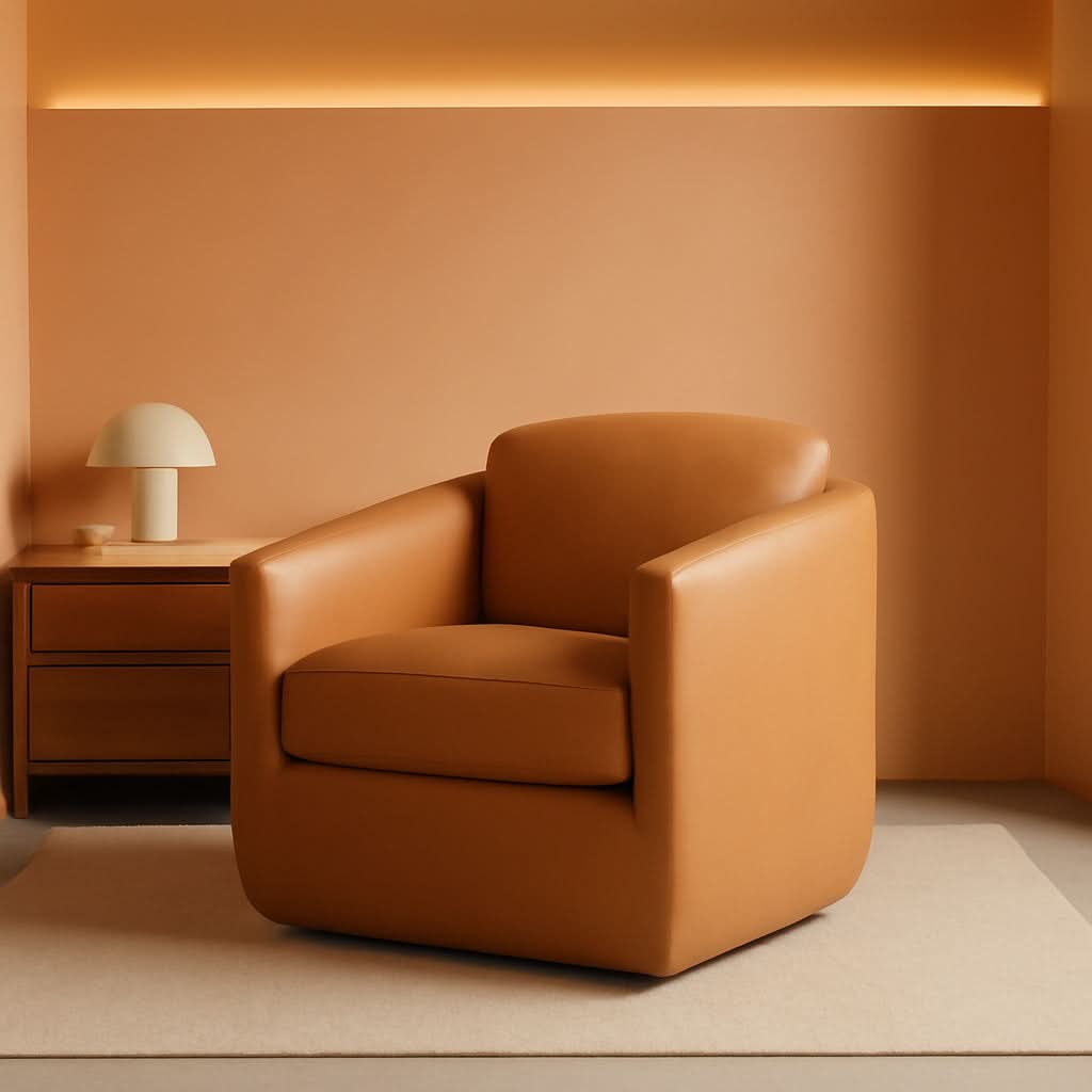 Brown 360 Degree Swivel Premium Upholstered Chairs