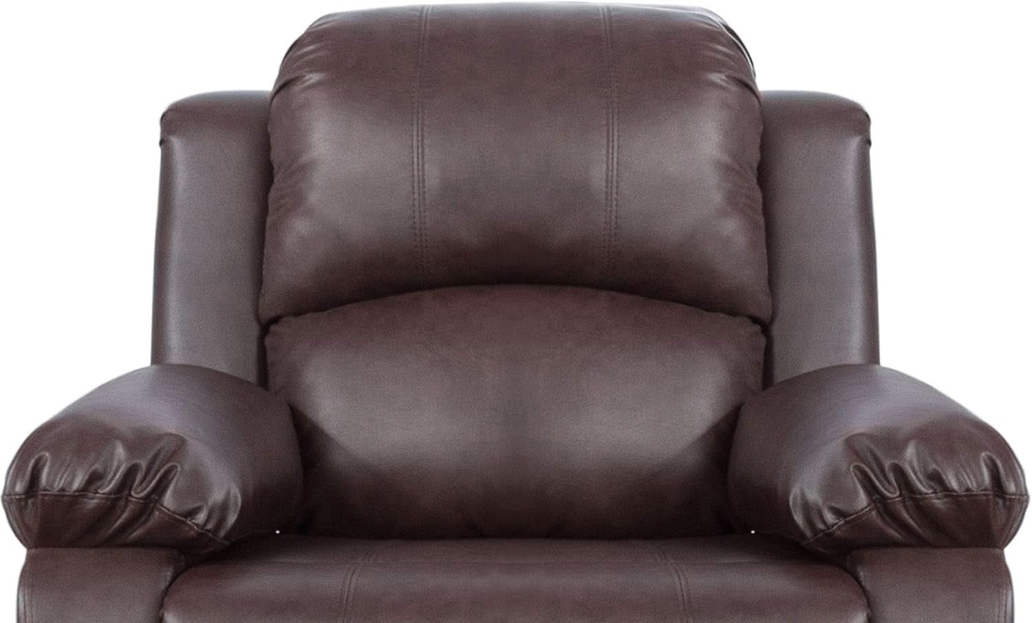 Brown Bonded Leather Manual Reclining Living Room Sofa Set