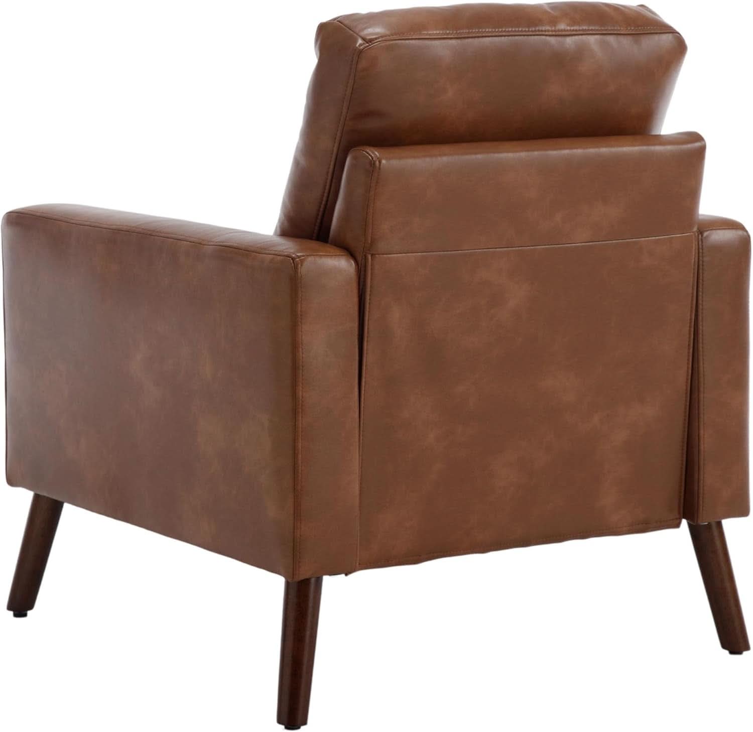Brown Distinctive Tufted Faux Leather Armchairs Set