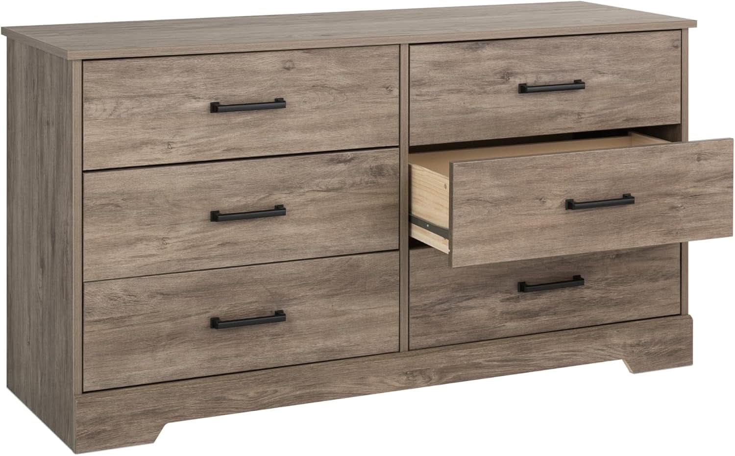 Brown Farmhouse 6 Drawer Dresser For Bedroom Storage