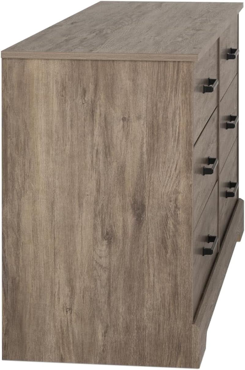Brown Farmhouse 6 Drawer Dresser For Bedroom Storage