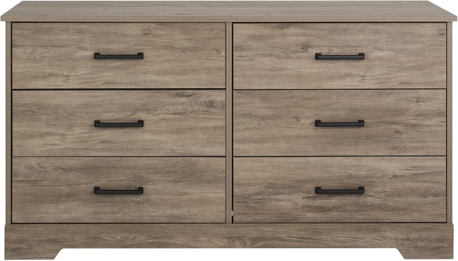 Brown Farmhouse 6 Drawer Dresser For Bedroom Storage