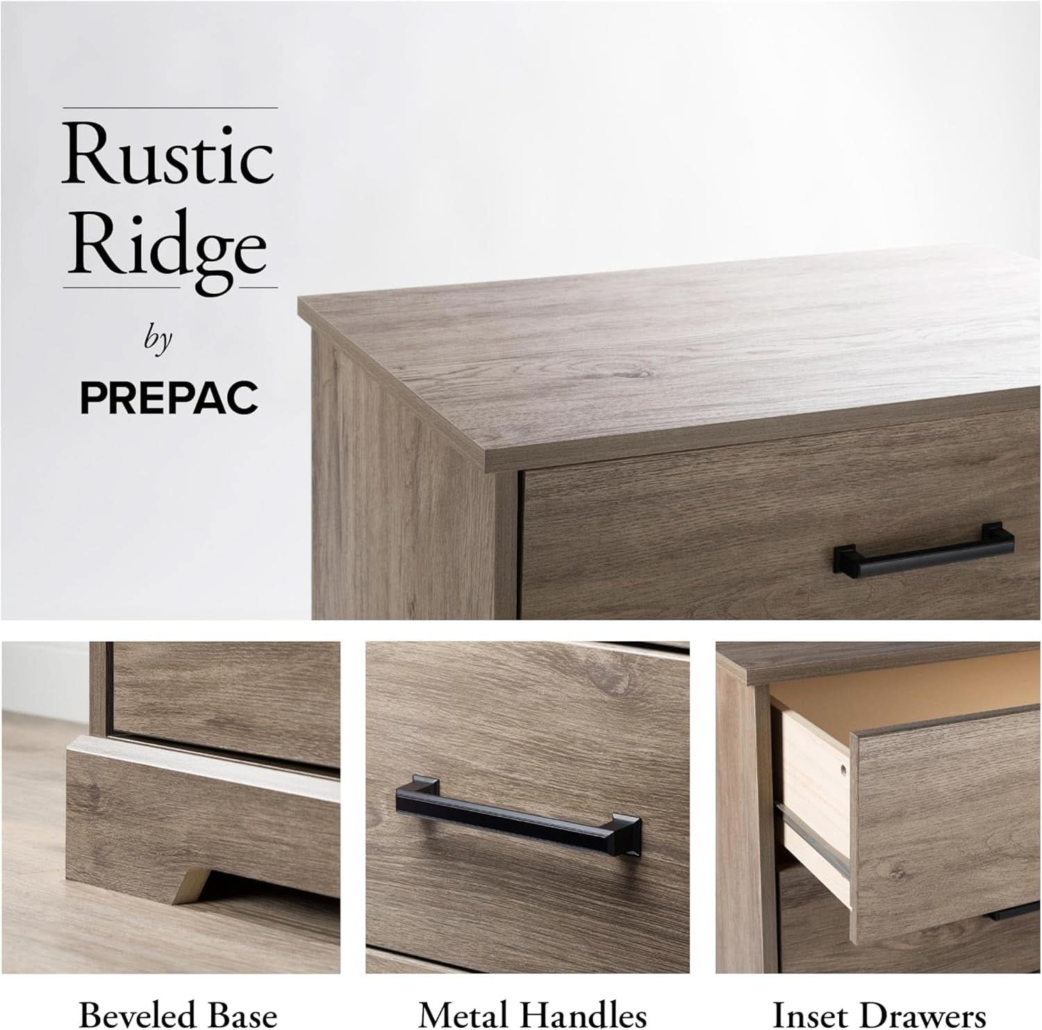 Brown Farmhouse 6 Drawer Dresser For Bedroom Storage