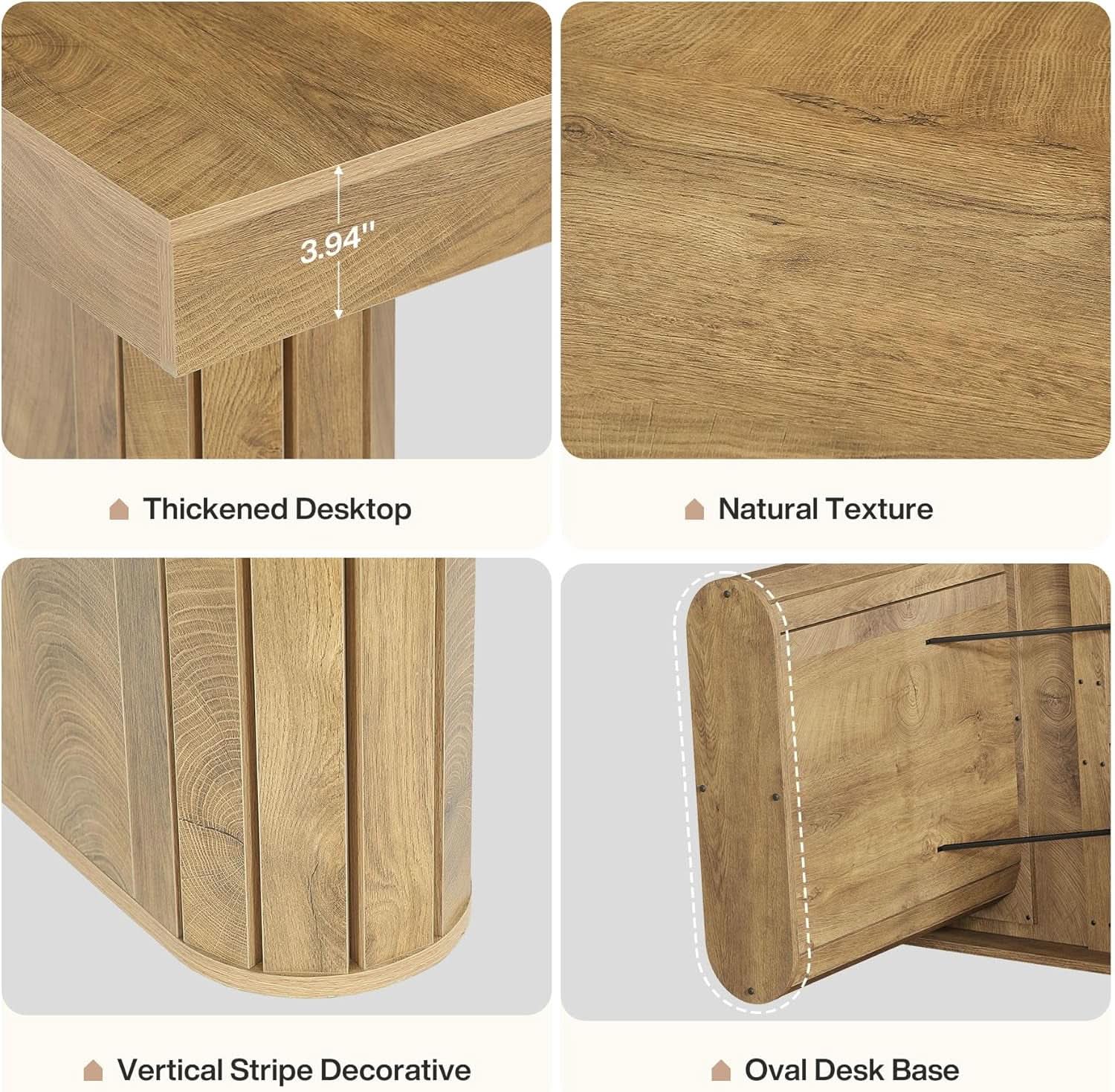 Brown Farmhouse Dining Table With Reinforced Pedestal