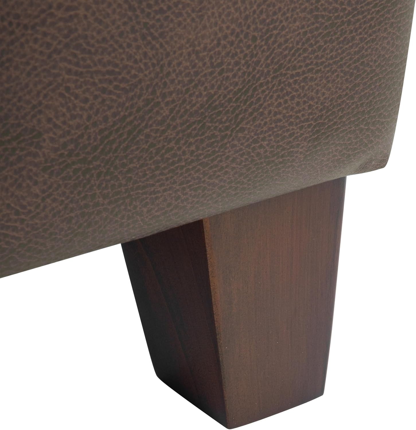Brown Faux Leather Square Storage Ottoman Oversized
