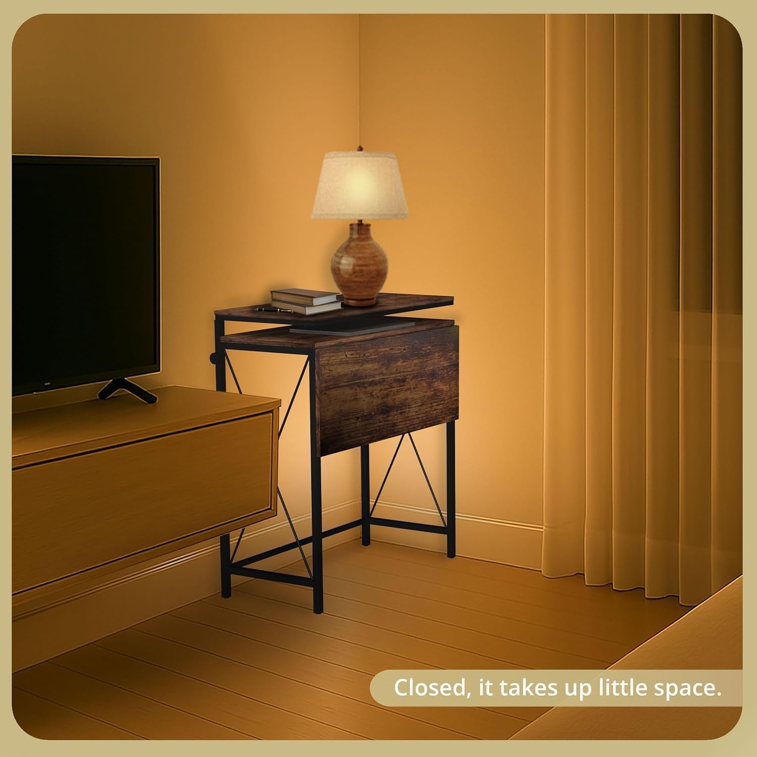 Brown Height Adjustable Small Standing Desk For Home Office