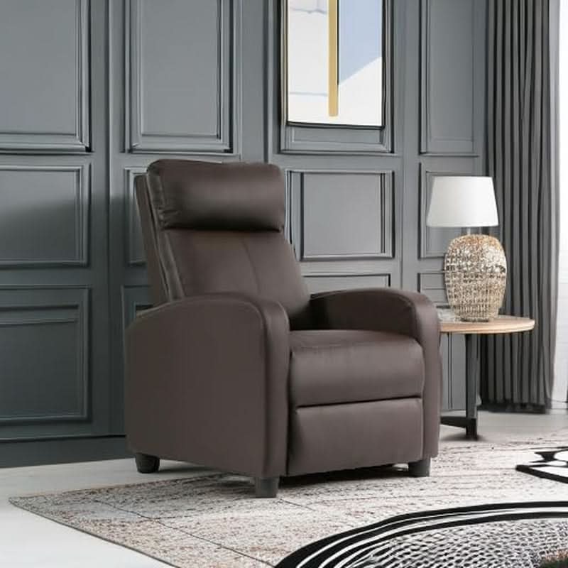 Brown Leather Recliner Chair For Living Room Home Theater