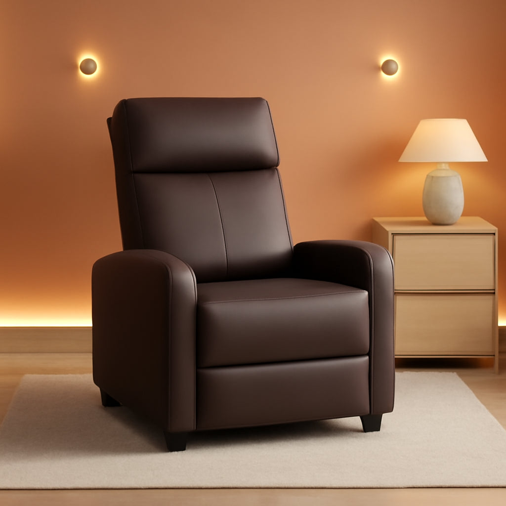 Brown Massage Recliner Chair For Living Room Comfort