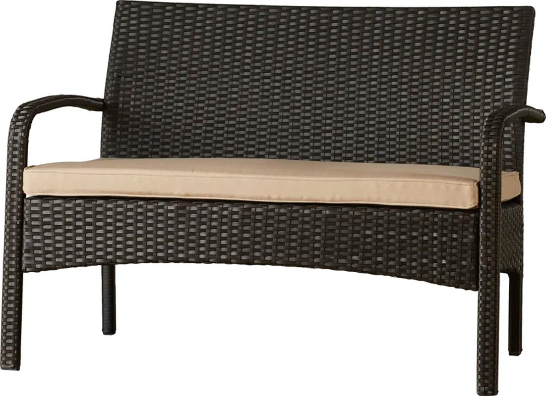Brown Outdoor Conversation Set 4 Piece Weather Resistant