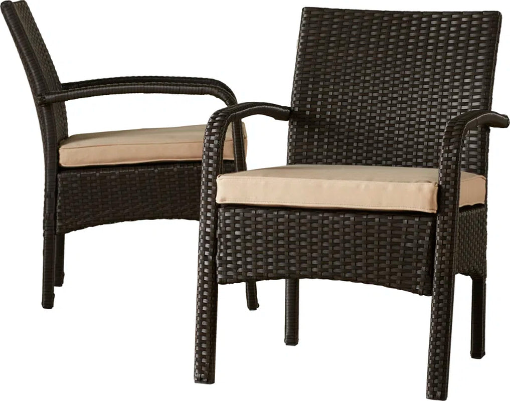 Brown Outdoor Conversation Set 4 Piece Weather Resistant