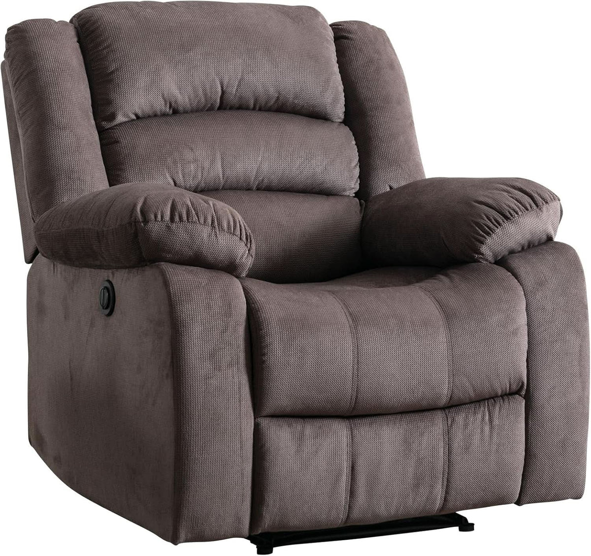 Brown Oversized Electric Recliner Chair With Plush Cushions