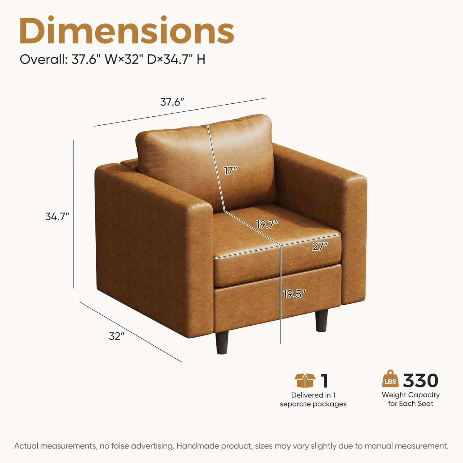 Brown Oversized Reading Armchair With Hidden Storage