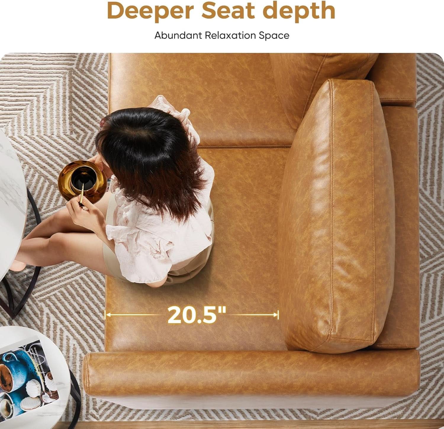 Brown Oversized Reading Armchair With Hidden Storage
