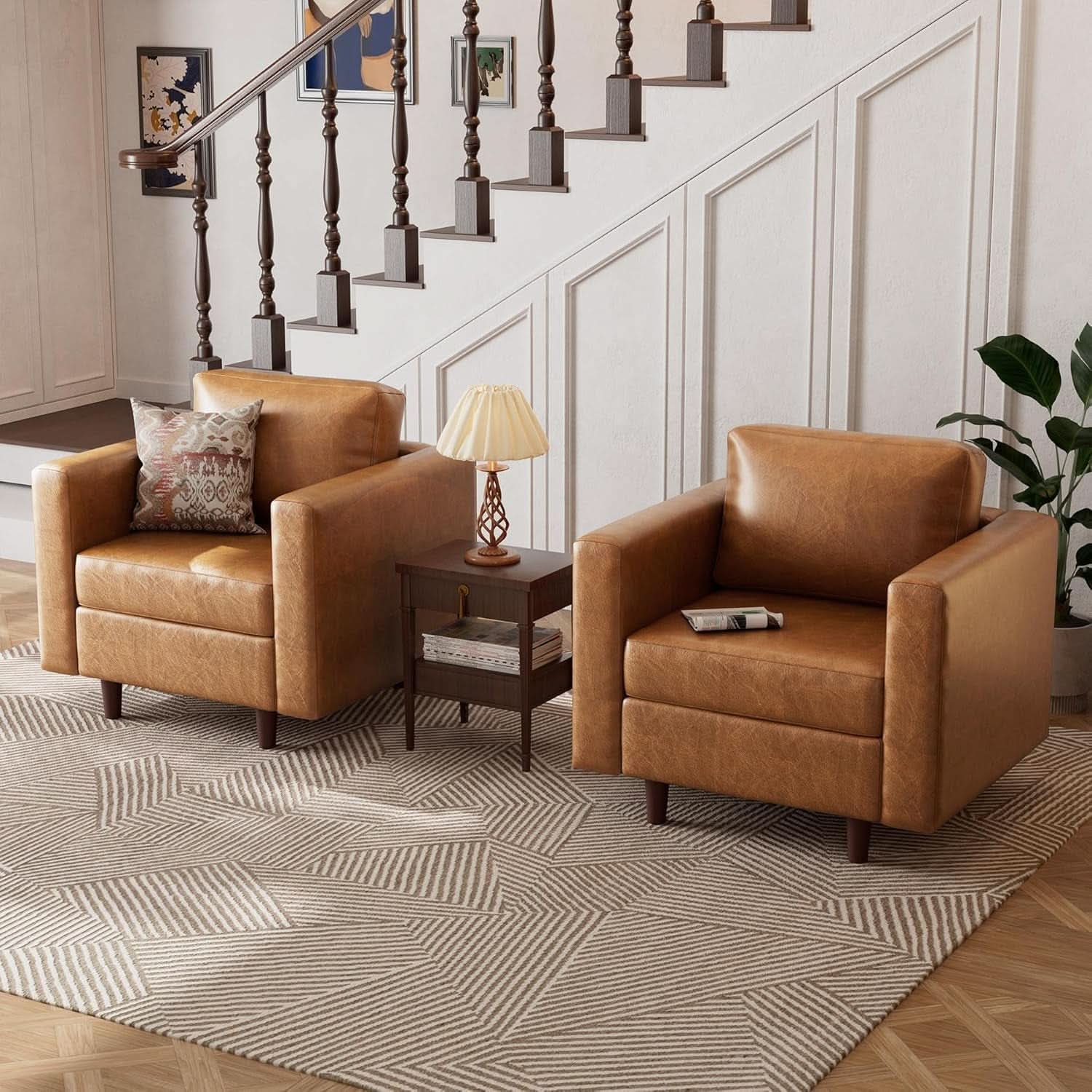 Brown Oversized Reading Armchair With Hidden Storage