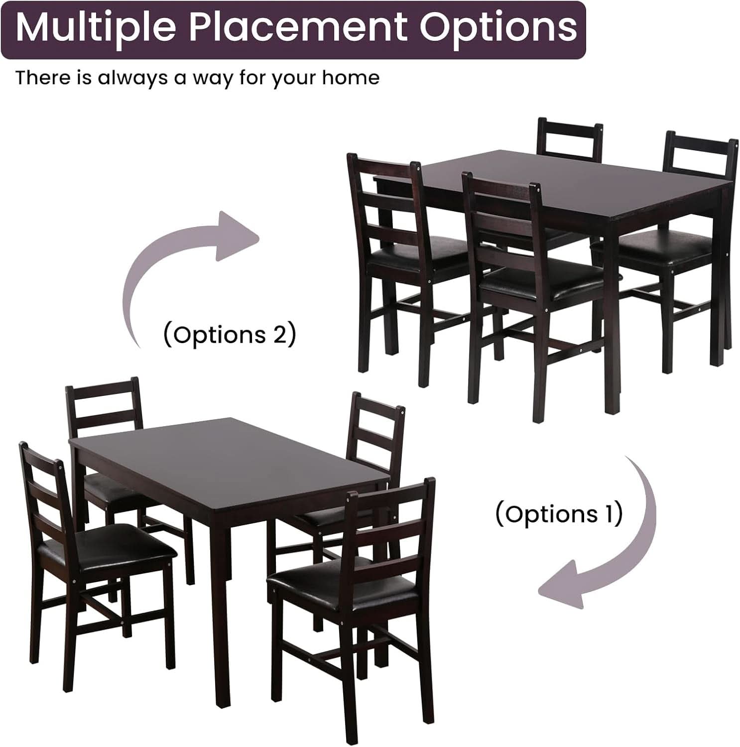 Brown Premium Five Piece Dining Table Set Apartment