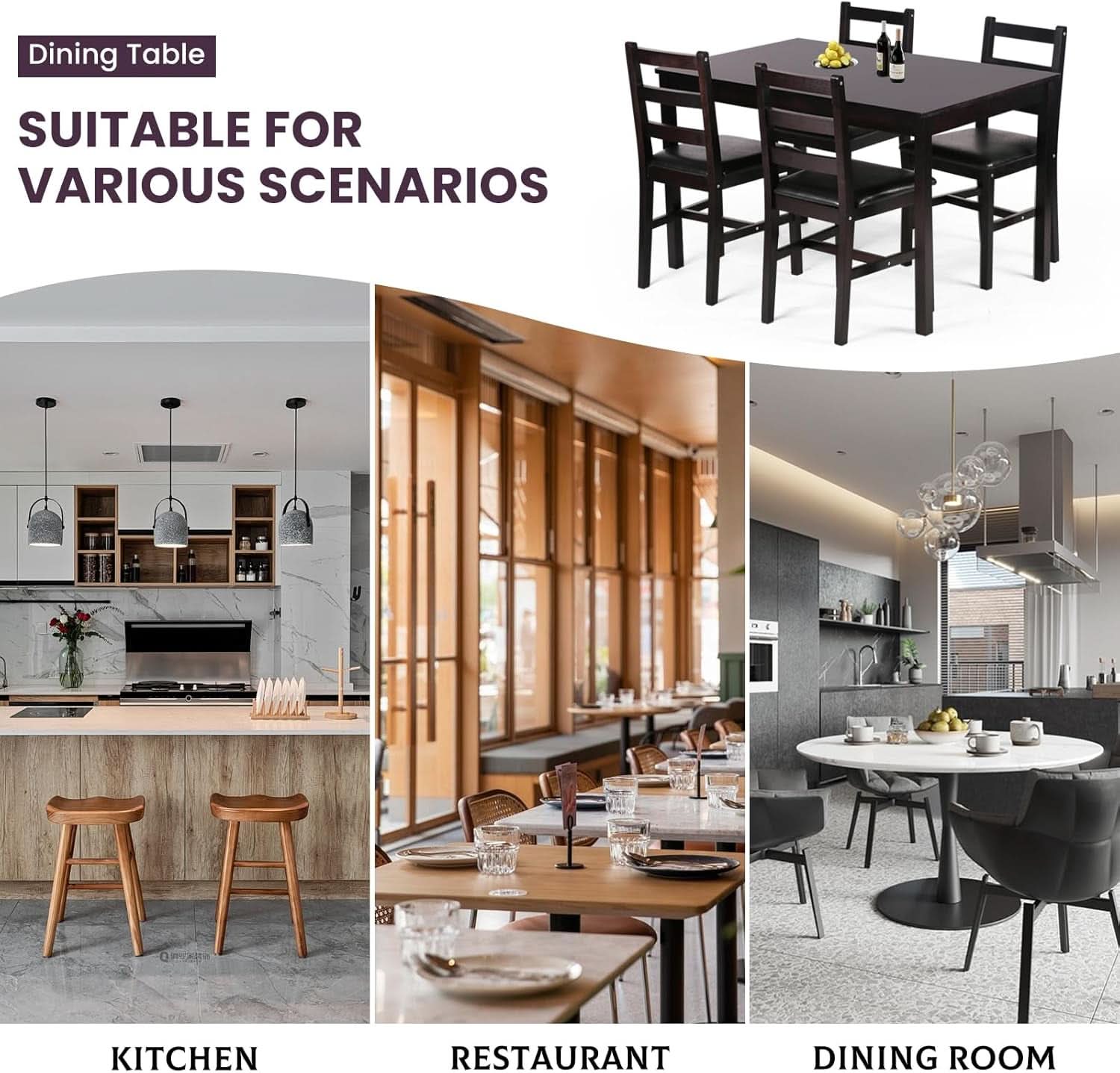 Brown Premium Five Piece Dining Table Set Apartment
