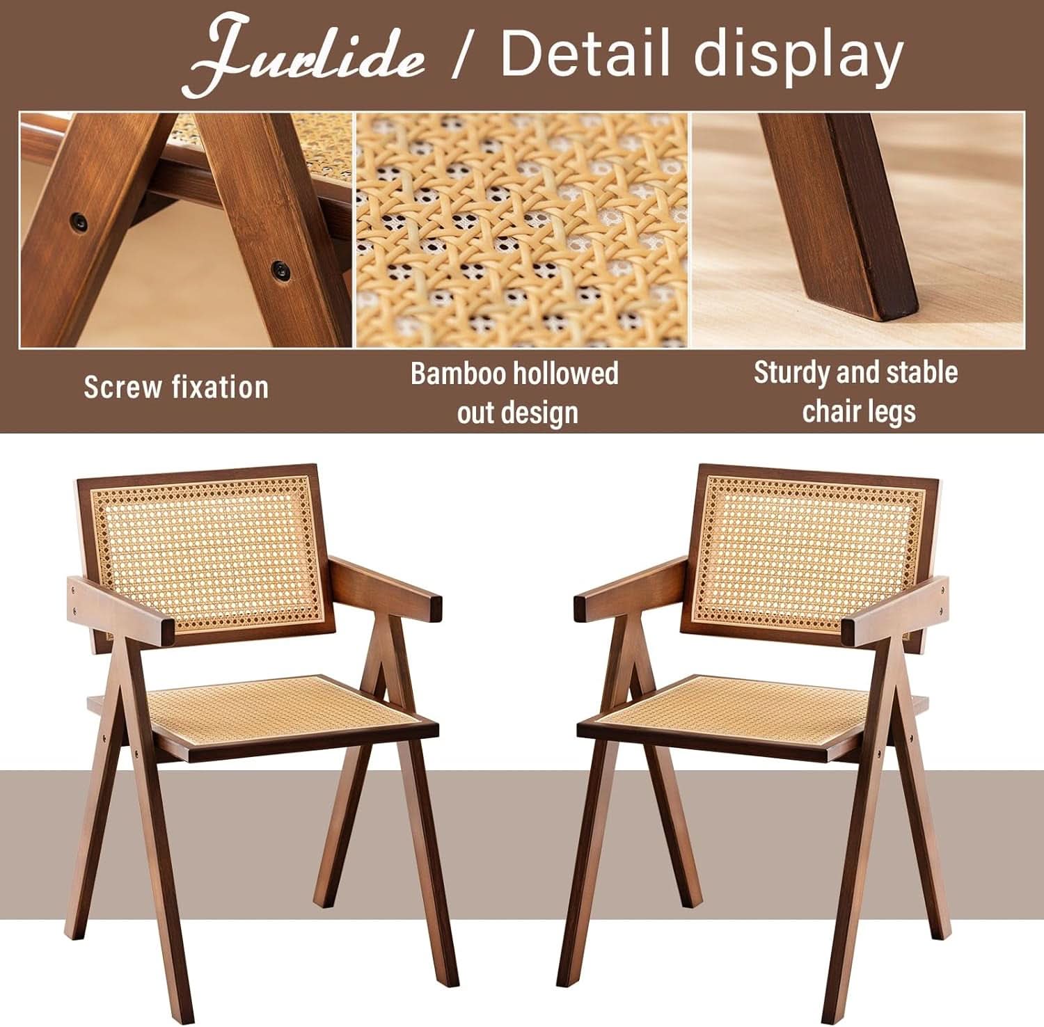 Brown Rattan Accent Chairs Set Of 2 For Indoor Outdoor Use