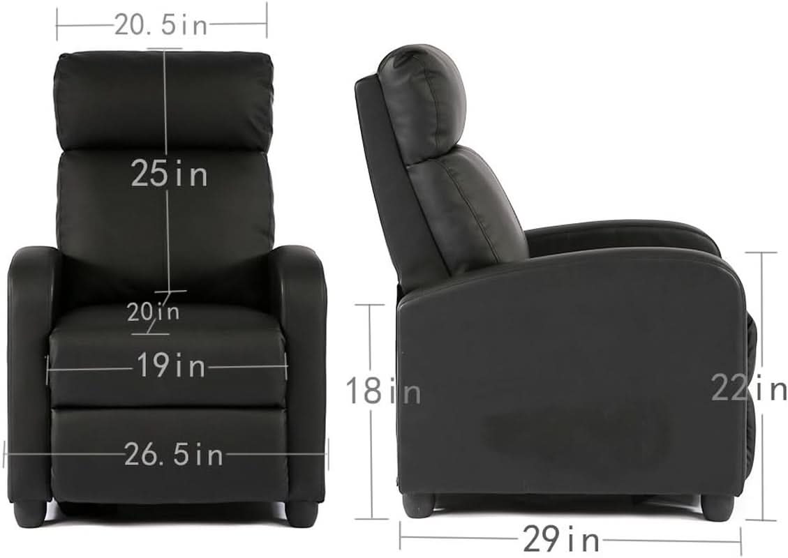 Brown Recliner Chair With Lumbar Support And Plush Comfort