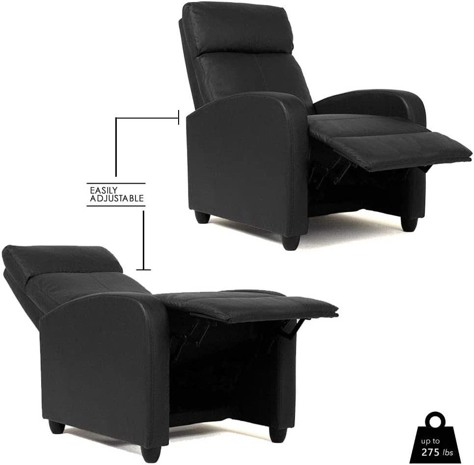 Brown Recliner Chair With Lumbar Support And Plush Comfort